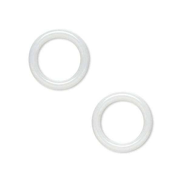 Component, zirconia ceramic, white, 15mm open ring with 10.5mm center hole. Sold per pkg of 2. image number 0