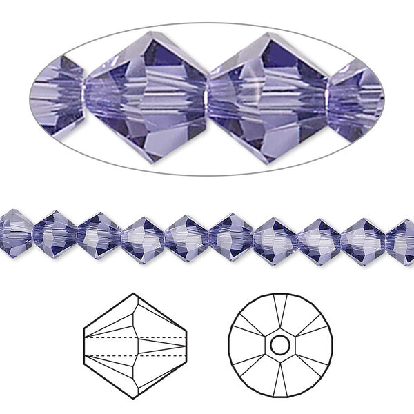 Bead 720pk tanzanite, Swarovski® 5mm XILION bicone 5328 image number 0