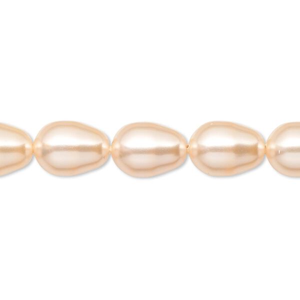 Pearl 10pk peach, Crystal Passions® 11x8mm pear 5821 image number 0