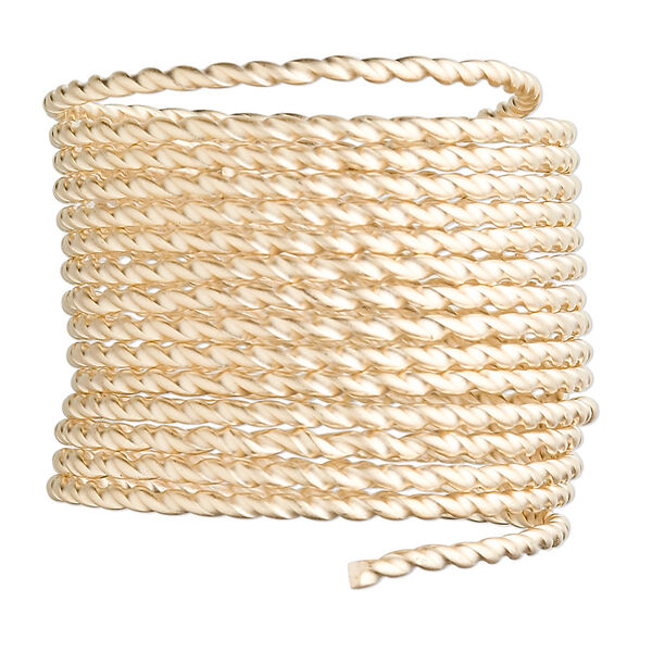 Wire, 12Kt gold-filled, half-hard, twisted round, 13.5 gauge. Sold per pkg of 5 feet. image number 0