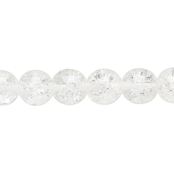 Bead, Czech crackle glass druk, clear, 10mm round. Sold per 15-1/2" to 16" strand. image number 0