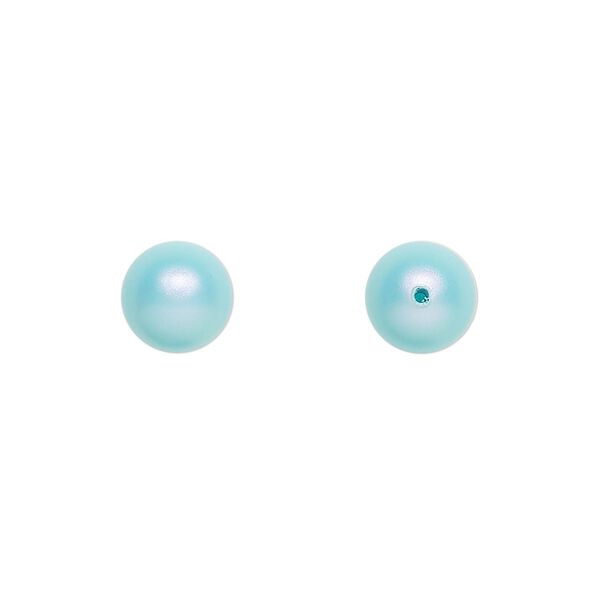 Pearl 4pk iridescent light turquoise, Crystal Passions® 8mm round 5818 image number 0