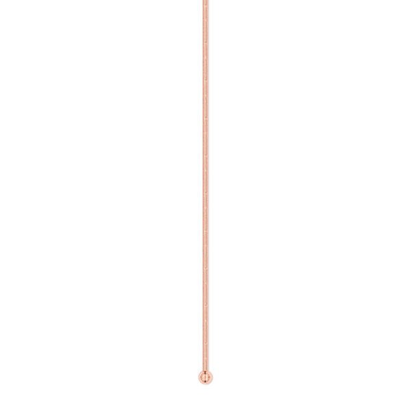 Head pin, copper, 2 inches with 1.5mm ball, 22 gauge. Sold per pkg of 100. image number 0