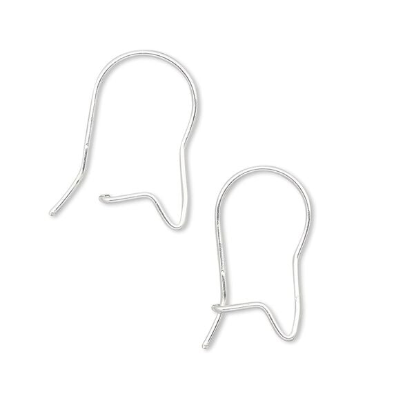 Ear wire kidney 1pkg10 sterling silver-filled, 19mm straight / open loop, 21 gauge 5 pair image number 0