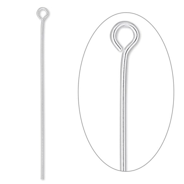 Eye pin, sterling silver-filled, 1-5/8 inches, 22 gauge. Sold per pkg of 10. image number 0