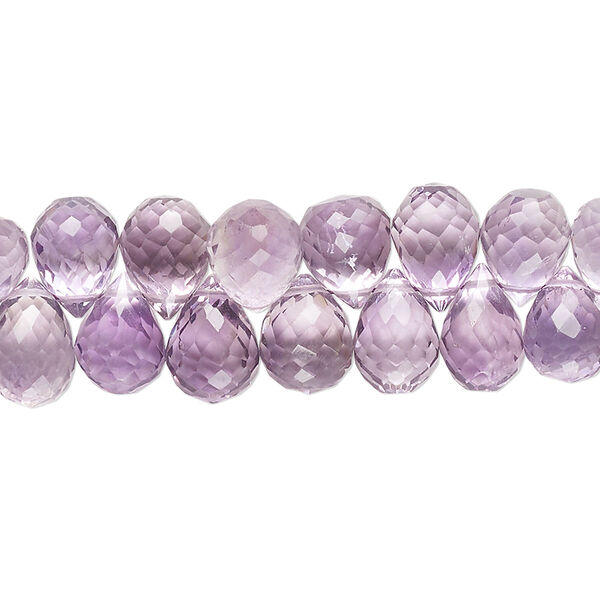 Amethyst 1pkg1, hand-cut top-drilled micro-faceted teardrop bead natural B grade, 8 inch 8x6mm-10x7mm image number 0