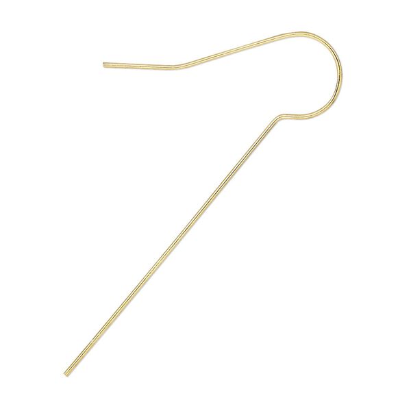 Ear wire fishhook 1pkg100 gold-plated, 46mm / 35mm shank, 22 gauge brass 50 pair image number 0