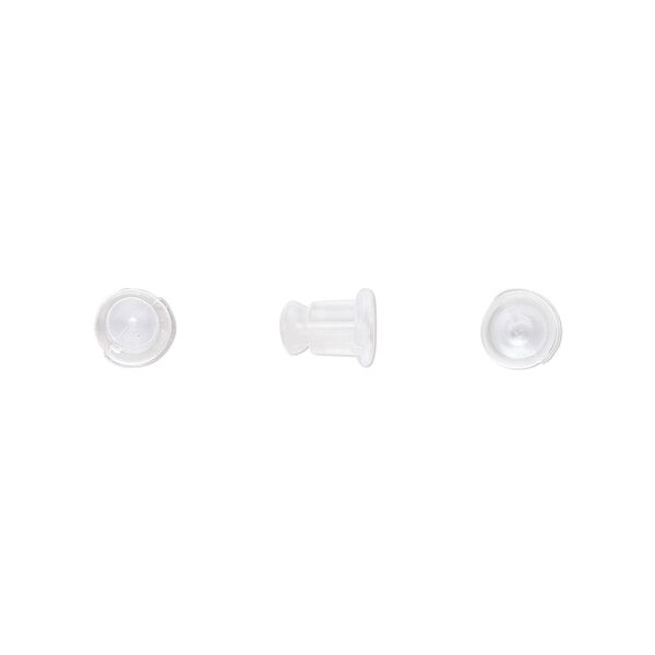 Earnut 1pkg1000, 6x5mm barrel, "rubber" clear 500 pair image number 0