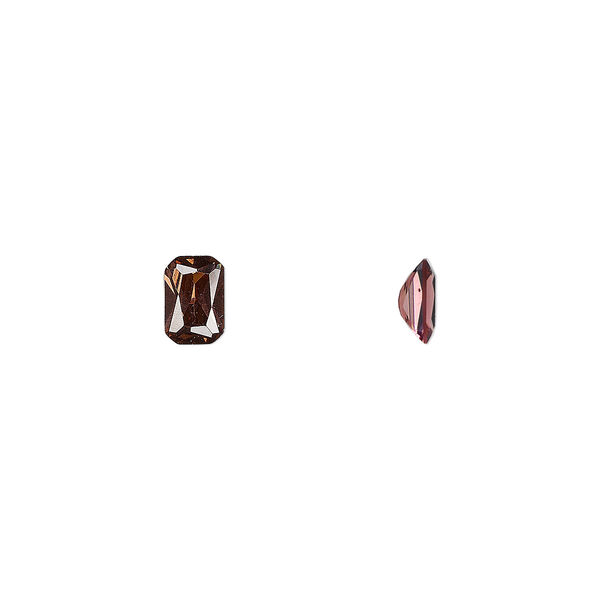 Gem, cubic zirconia, alexandrite purple, 6x4mm faceted emerald-cut, Mohs hardness 8-1/2. Sold per pkg of 2. image number 0