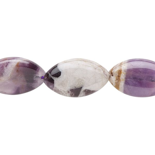 Banded amethyst 1pkg1, oval bead natural 15.5-16 inch 19x12mm image number 0
