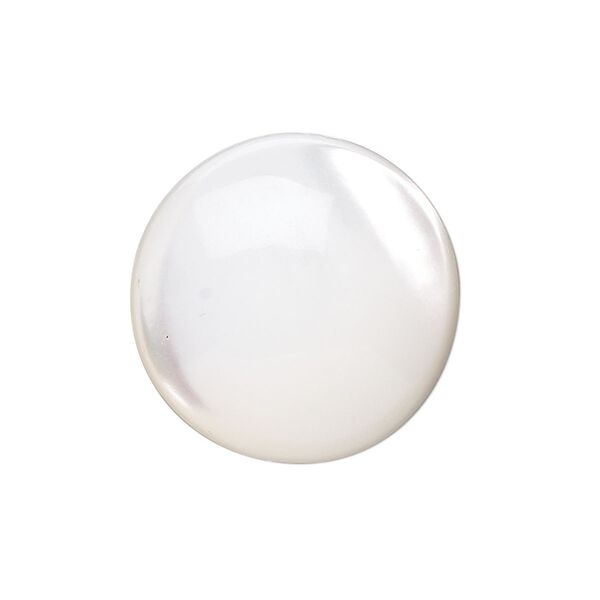 Cabochon, trochus shell (natural), 12mm calibrated round, Mohs hardness 3-1/2. Sold per pkg of 4. image number 0