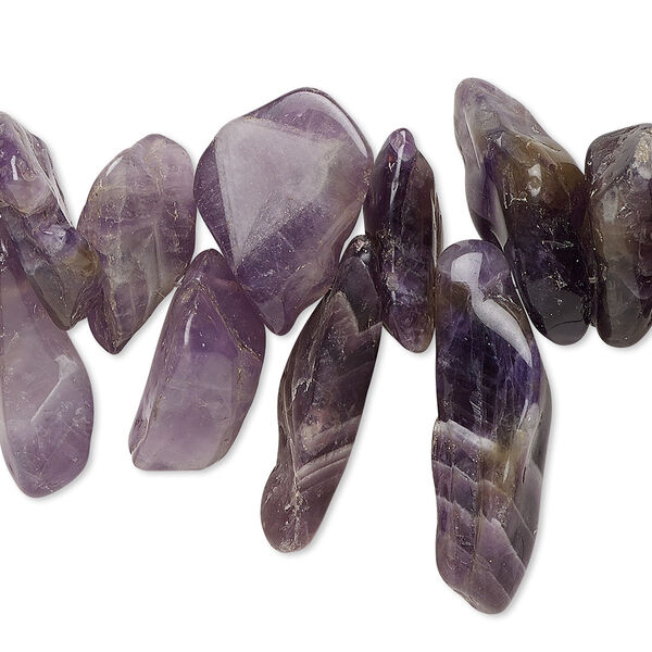 Banded amethyst 1pkg1, top-drilled nugget bead 15 inch large image number 0