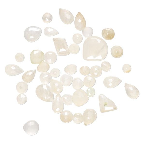 Yellow chalcedony 1pkg1, hand-cut top-drilled / center-drilled mixed shapes bead 1 oz mix 5x3mm-15x15mm image number 0