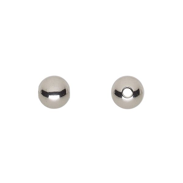 Bead, stainless steel, 8mm round. Sold per pkg of 10. image number 0