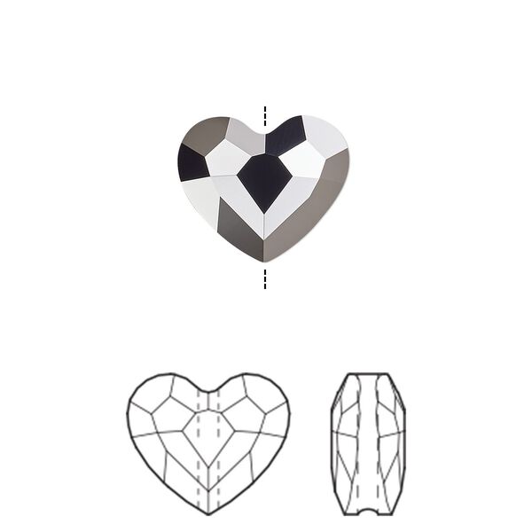 Bead 12pk crystal silver night 2X, Crystal Passions® 12mm love 5741 image number 0