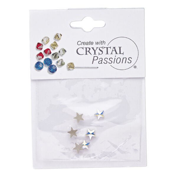 Flat back 6pk crystal AB foil back, Crystal Passions® hotfix rhinestone 5mm rivoli star 2816 image number 0
