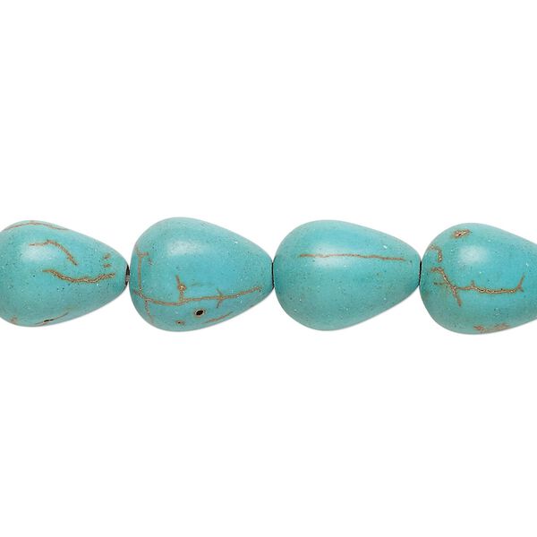 Magnesite 1pkg1, teardrop bead 15 inch 13x10mm image number 0