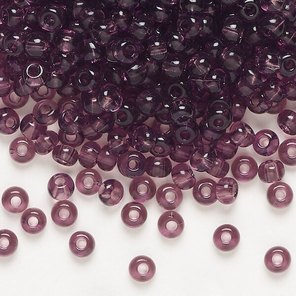 Seed bead, Preciosa Ornela, glass, transparent amethyst, #6 rocaille. Sold per 50-gram pkg. image number 0