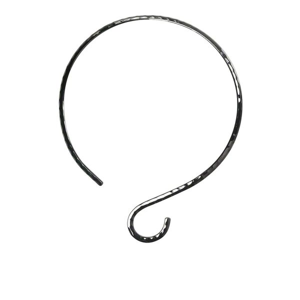 Neckwire, gunmetal-plated brass, 5mm flat with hammered curve, 15 inches. Sold individually. image number 0