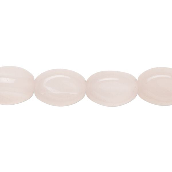 Bead, glass, translucent light pink, 13x9mm-13x10mm pinched oval. Sold per 14-inch strand, approximately 25 beads. image number 0