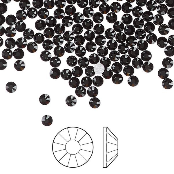 Flat back 1440pk jet foil back, Preciosa Viva 12® Czech crystal rhinestone 2.7-2.9mm chaton rose round SS10 image number 0