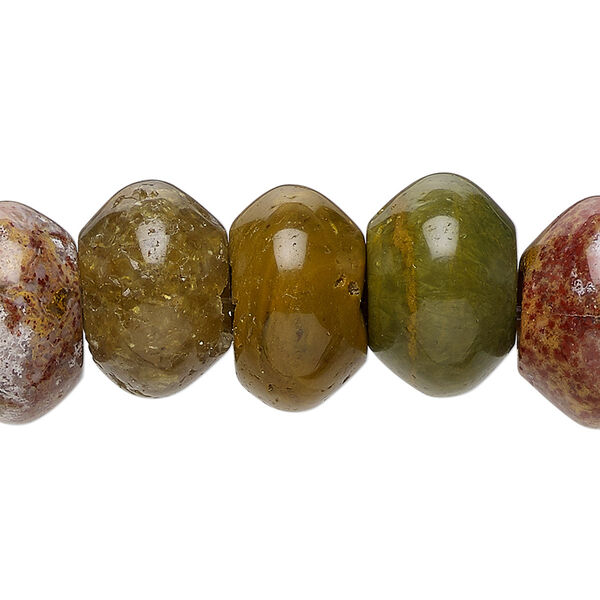 Ocean jasper 1pkg10, saucer bead natural 8x5mm image number 0