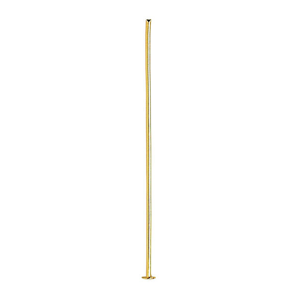 Head pin, gold-plated brass, 1-1/2 inches, 21 gauge. Sold per pkg of 1,000. image number 0