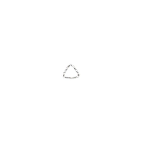 Jump ring, sterling silver, 5mm soldered triangle, 3.4mm inside diameter, 23 gauge. Sold per pkg of 25. image number 0