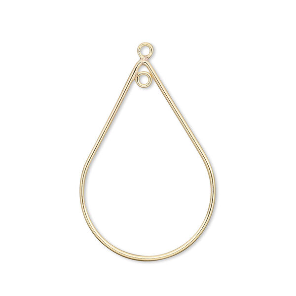 Focal, 14Kt gold-filled, 30x20mm teardrop with loop. Sold individually. image number 0