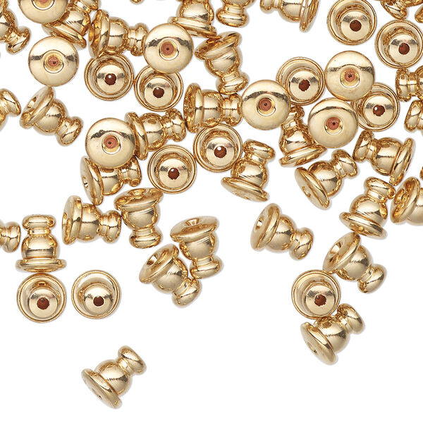 Stick pin clutch, dark gold-finished brass, 6x5.5mm open-ended. Sold per pkg of 100. image number 0