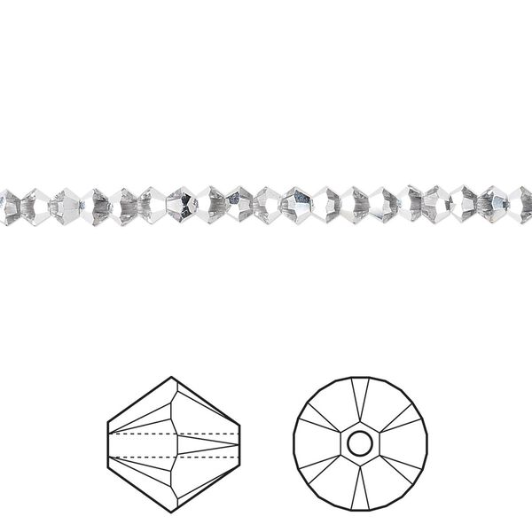 Bead 48pk crystal CAL, Crystal Passions® 3mm bicone 5328 image number 0
