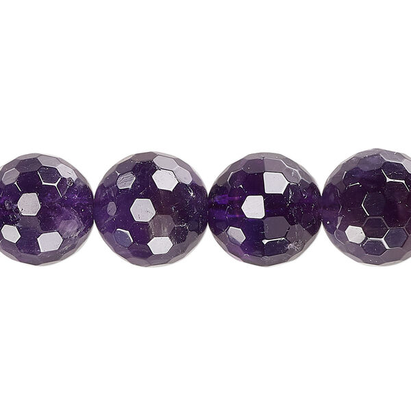 Amethyst 1pkg1, faceted round bead natural B grade, 15.5-16 inch 12mm image number 0