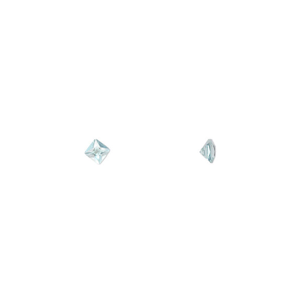 Gem, cubic zirconia, aqua blue, 3mm faceted square, Mohs hardness 8-1/2. Sold per pkg of 5. image number 0