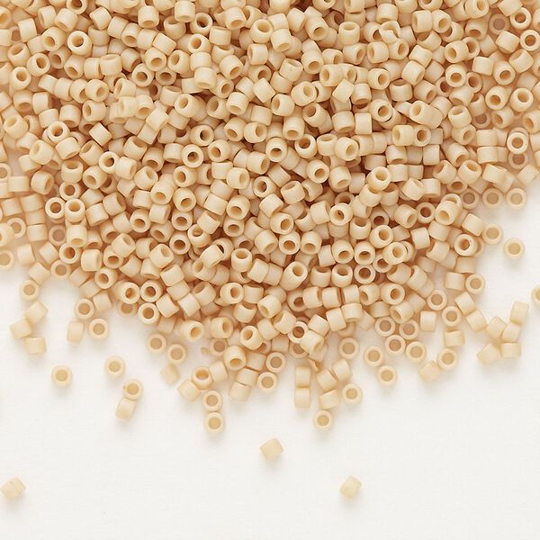 Seed bead, Delica®, glass, pkg/250g, #11 round, opaque matte glazed luster light terracotta (DB-0389). image number 0
