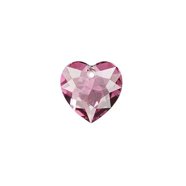 Drop 1pk rose, Crystal Passions® 14.5mm pendant heart cut 6432 image number 0