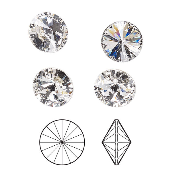 Chaton 8pk crystal foil back, Crystal Passions® 10.54-10.91mm rivoli SS47 1122 image number 0