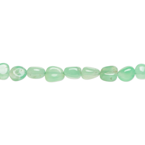 Chrysoprase 1pkg1, hand-cut pebble bead natural 8 inch small image number 0