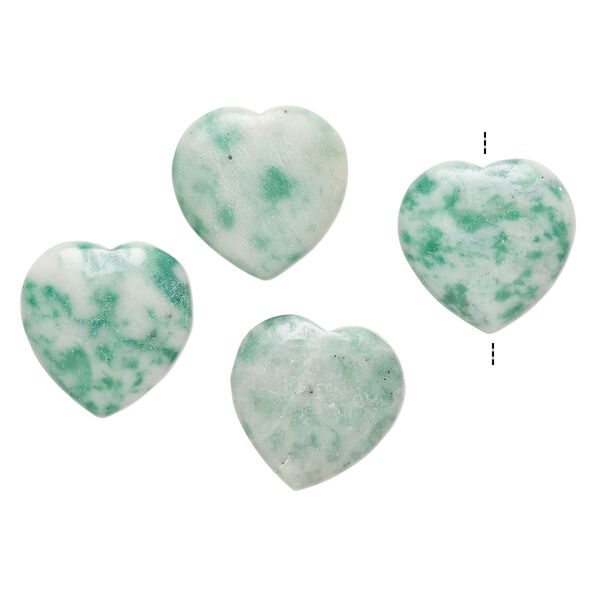 Ching hai "jade" 1pkg4, half-drilled puffed heart drop natural 19-20mm image number 0