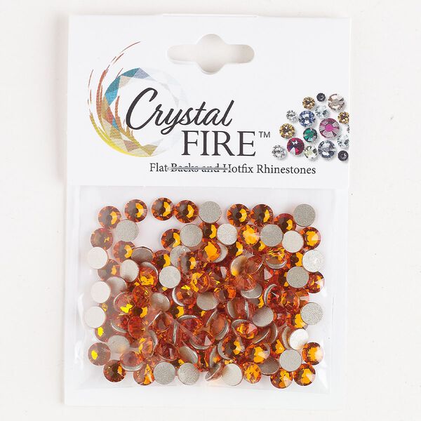 Flat back 144pk tangerine, Crystal Fire® 4.60-4.80mm hotfix round SS20 image number 0