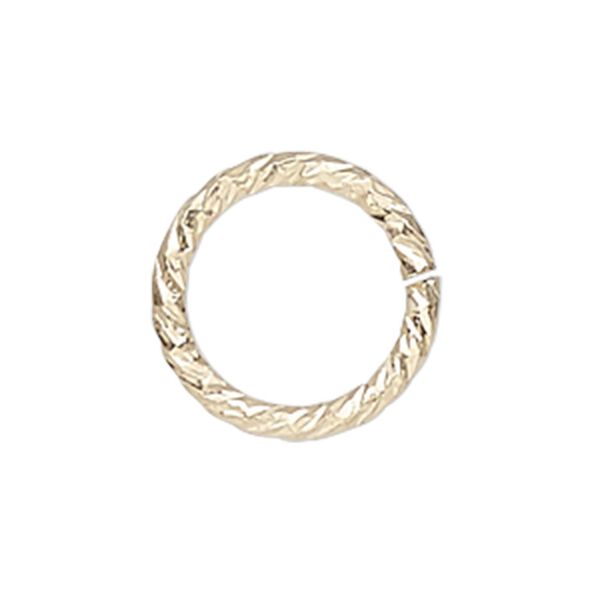 Jump ring, 14Kt gold-filled, 6mm diamond-cut round, 4.7mm inside diameter, 20 gauge. Sold per pkg of 20. image number 0