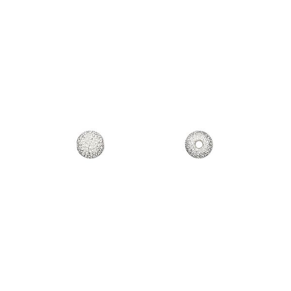 Bead, silver-plated brass, 4mm stardust round. Sold per pkg of 20. image number 0