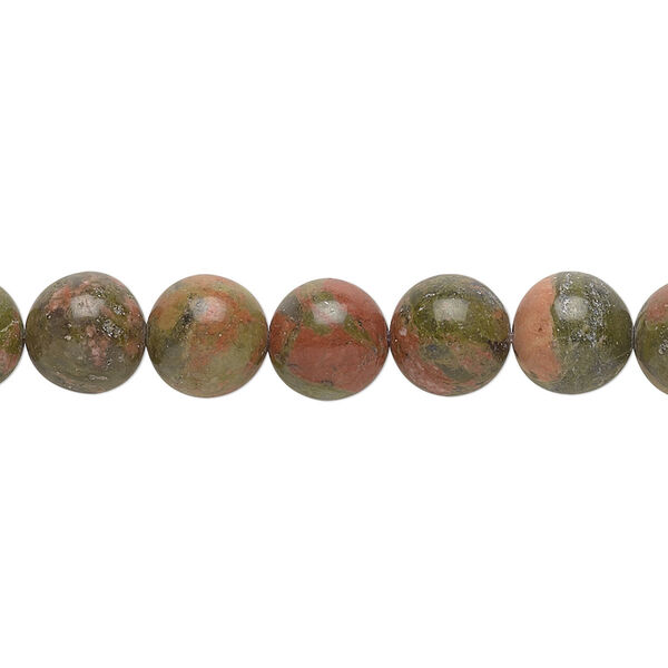 Unakite 1pkg1, round bead natural 15.5-16 inch 8mm image number 0