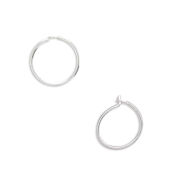 Earring hoop 1pkg50 sterling silver, 12.5mm round, 25 pair image number 0