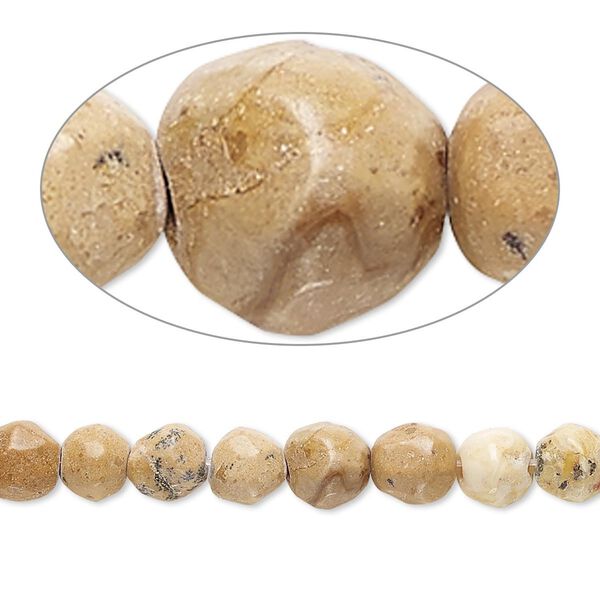 Grain stone 1pkg1, hand-faceted round bead natural 8 inch 6-7mm image number 0