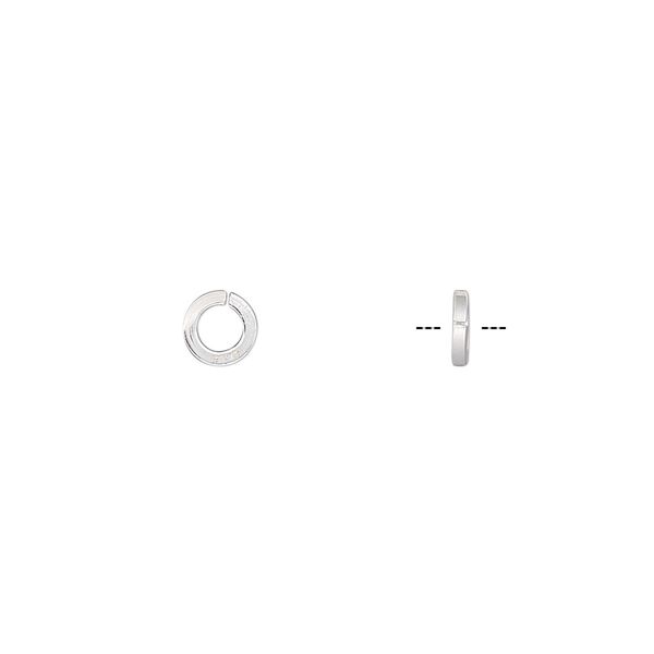 Jump ring, sterling silver, 5mm round square wire, 3mm inside diameter, 18 gauge. Sold per pkg of 20. image number 0