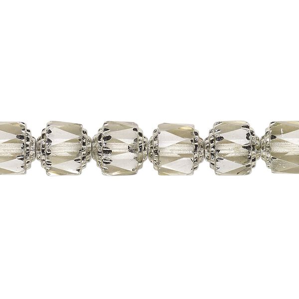 Bead, Czech glass, mint and metallic mint, 8mm round cathedral. Sold per 15-1/2" to 16" strand. image number 0