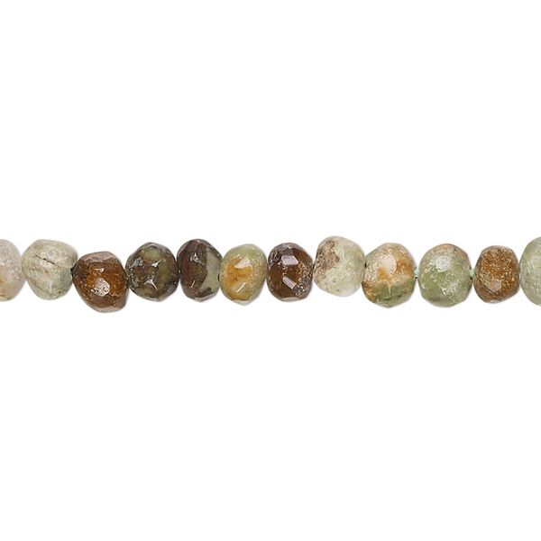 Chrysoprase 1pkg1, hand-cut faceted rondelle bead natural 14 inch 4x3mm-6x4mm / 5mm image number 0