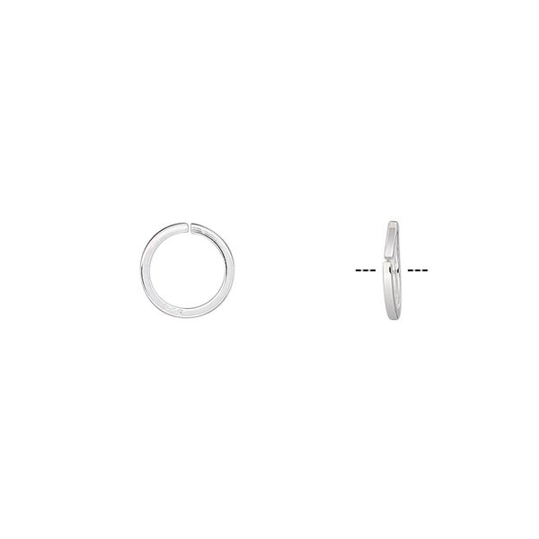 Jump ring, sterling silver, 8mm round square wire, 6.3mm inside diameter, 20 gauge. Sold per pkg of 50. image number 0