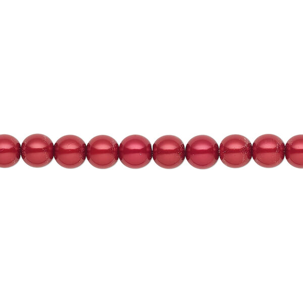 Pearl 500pk red, Preciosa Czech crystal 5mm round image number 0