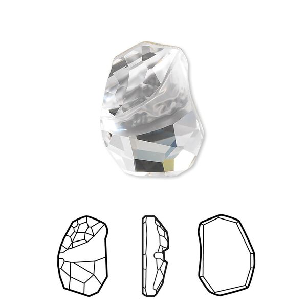 Fancy stone 1pk crystal foil back, Crystal Passions® 19x13mm flat divine rock 4787 image number 0